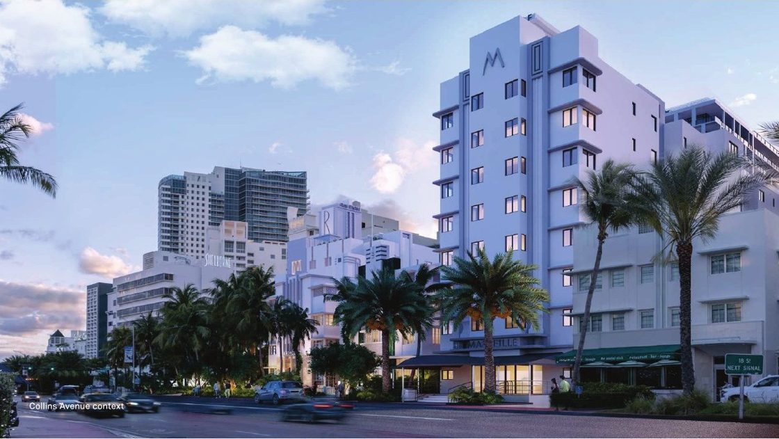 Proposed view along Collins Ave. (plan set p. 19)