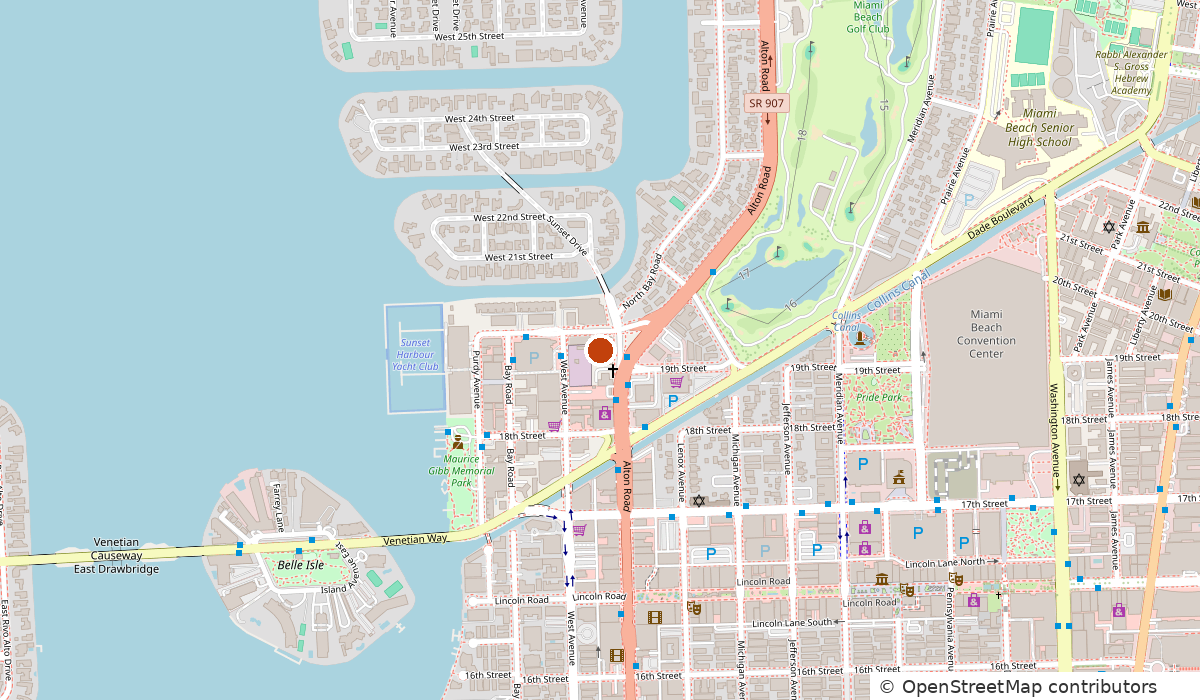 Locator map: approximate location of 1920 Alton Rd., Sunset Harbour